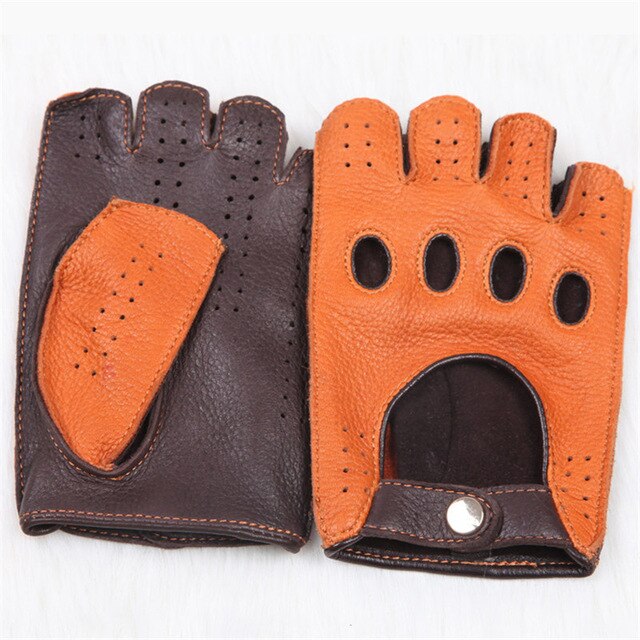 Riding Non-Slip Semi-Finge Leather Gloves