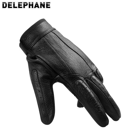 Fashion Black Leather Gloves