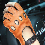 Riding Non-Slip Semi-Finge Leather Gloves