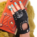 Pure Sheepskin Semi-Finger Gloves
