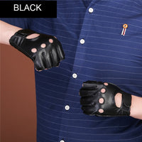 Goat Skin Leather Half Finger Gloves